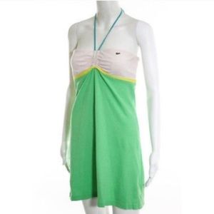 Lacoste Green Halter Piqué Dress